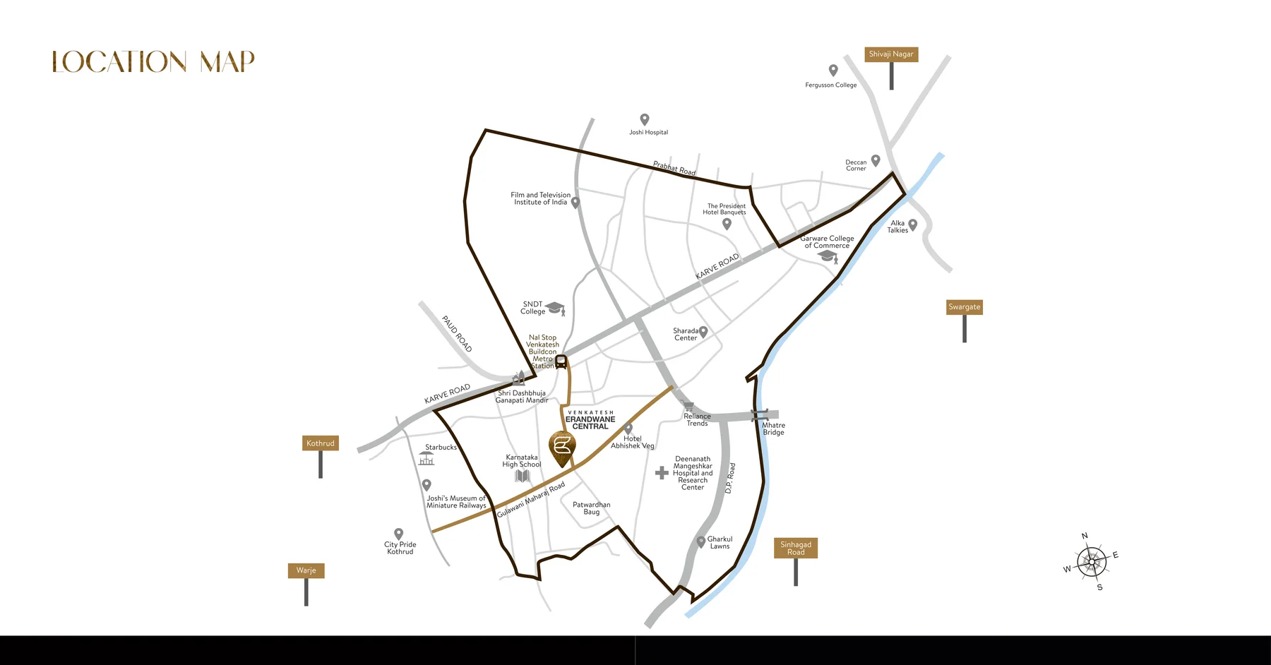 Venkatesh Erandwane Central location map – Erandwane, Pune