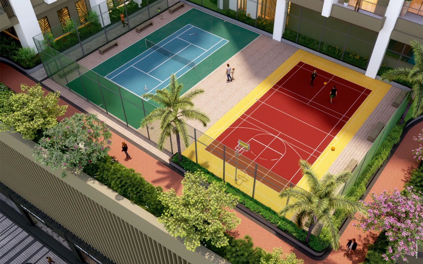 Outdoor games courts at Venkatesh Erandwane Central