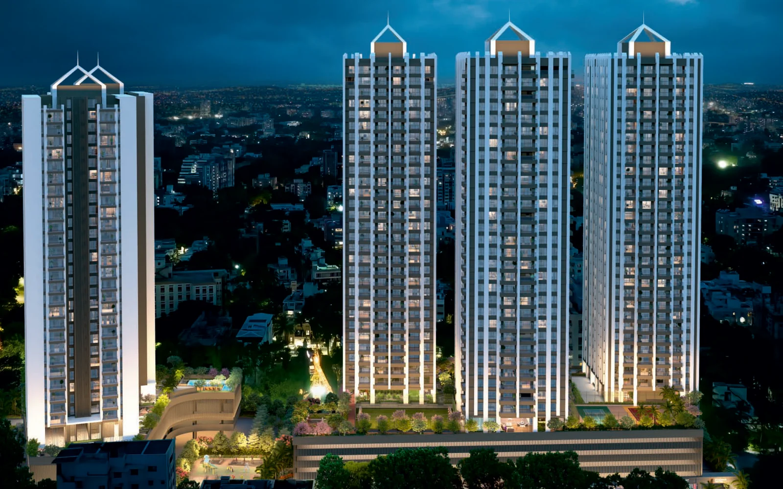 Towers at night – Venkatesh Erandwane Central